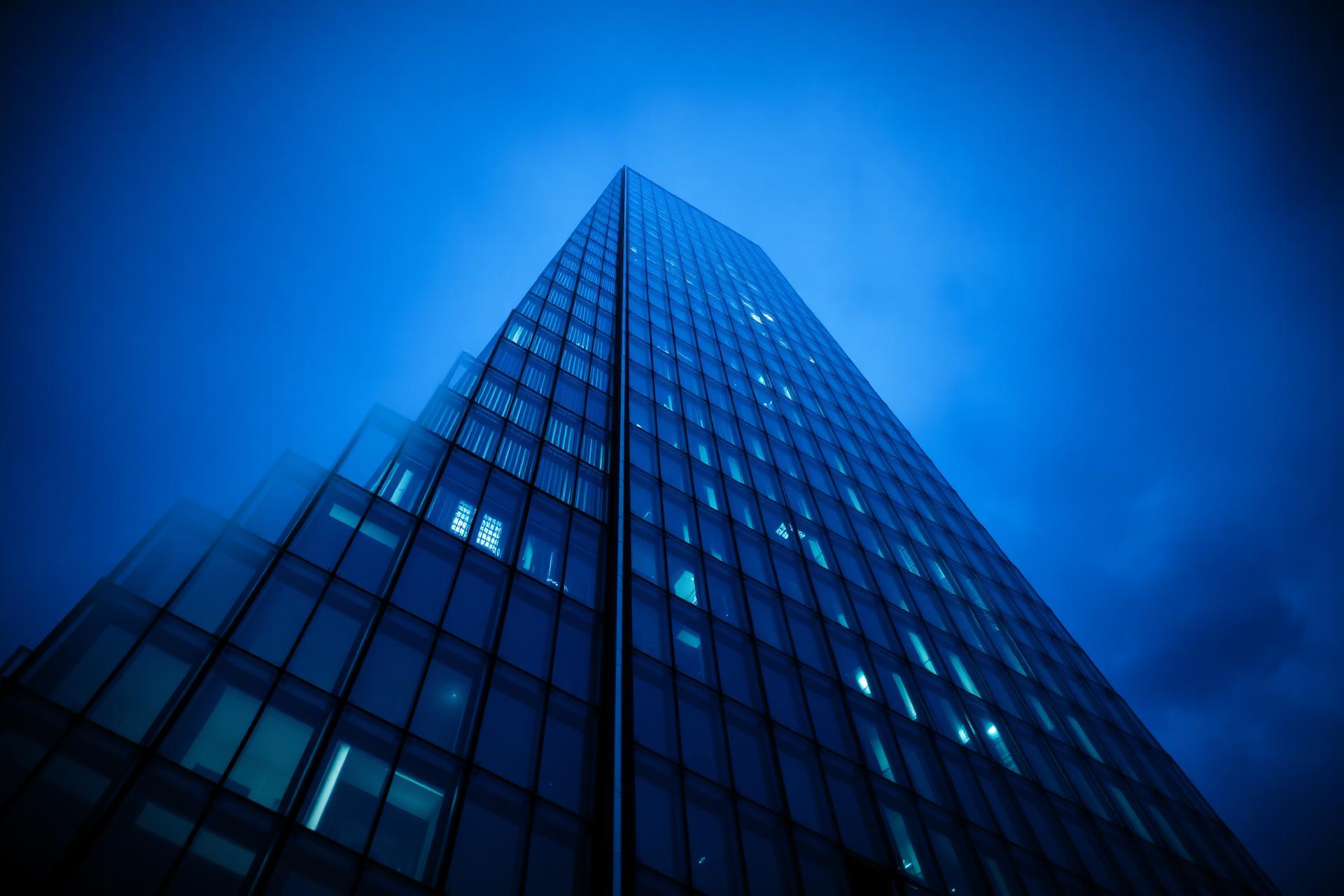 Modern architectural glass skyscraper